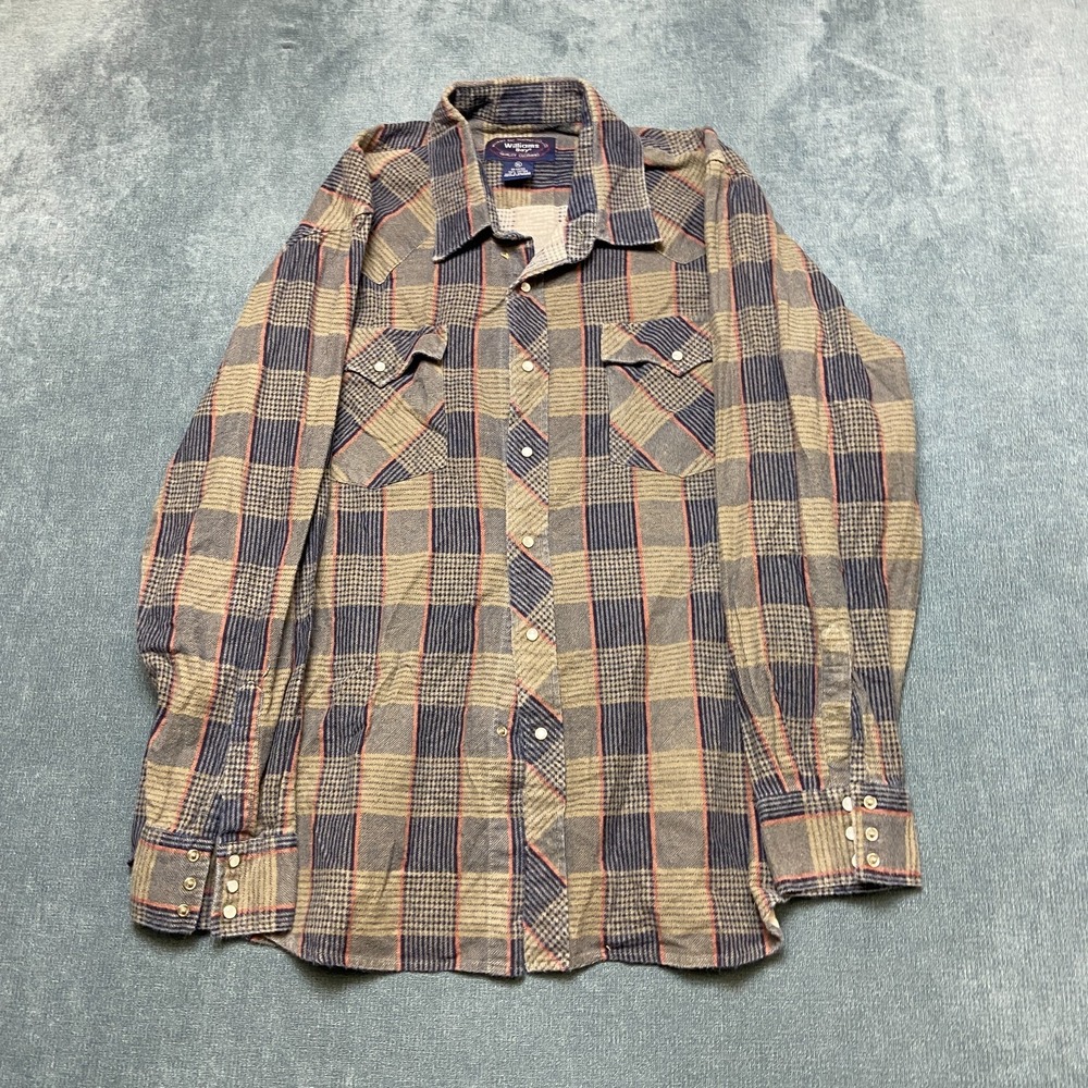 Williams Bays Western Flannel Shirt Mens XL Multicolor Long Sleeve Snap Button